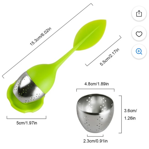 Stainless Steel Loose Leaf Tea Infuser with Silicone Handle - Picture 8 of 8
